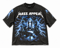 Front of Mass Appeal Electric Throne washed-black graphic T-shirt on white